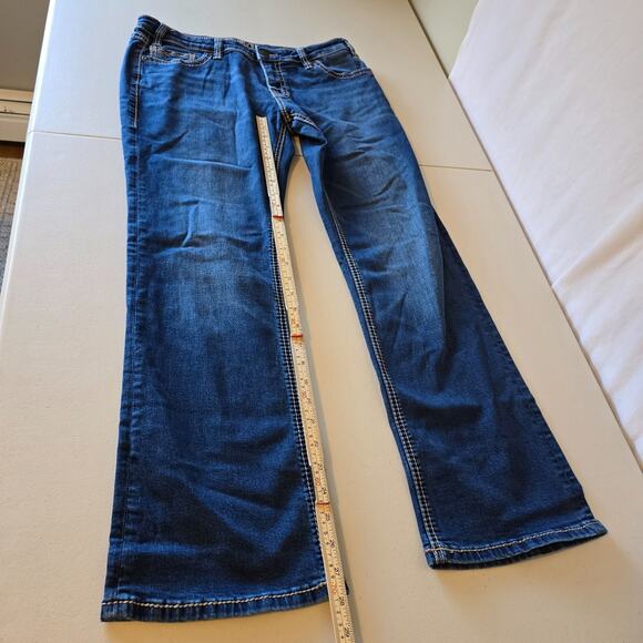 Rock & Roll Denim Boyfriend Jeans Women's 28 x 30 (30 x 28) Blue Dark Wash - Picture 15 of 16